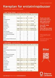 Køreplan - erstatningsbusser